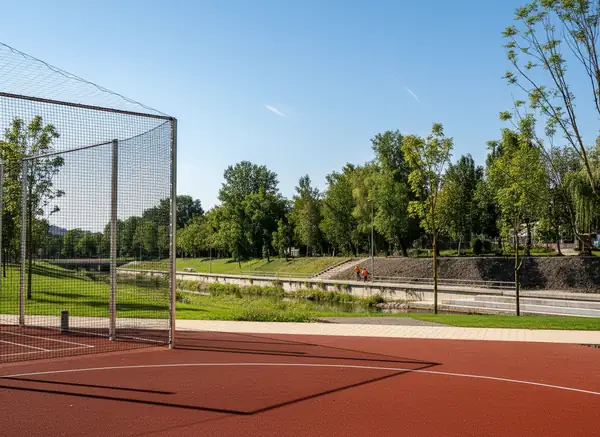 Pregradna mreža med športnimi površinami